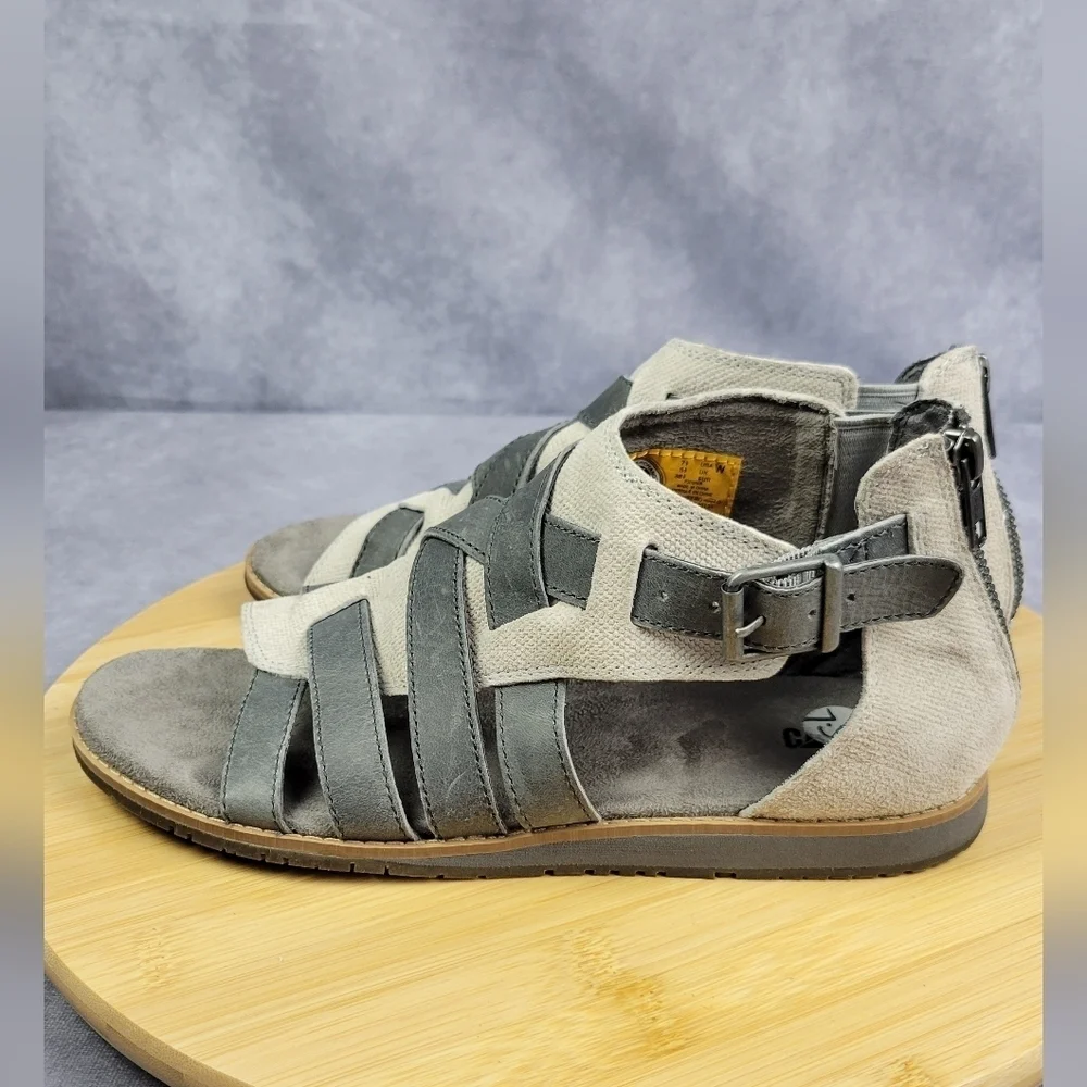 CATERPILLAR CAT Sunswept Gladiator Sandals Women's SIZE 7.5W Grey‎ Shoes Leather